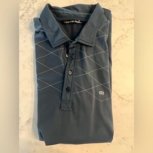 Travis Mathew Polo Golf Shirt  XXL Blue Pima Cotton EUC
